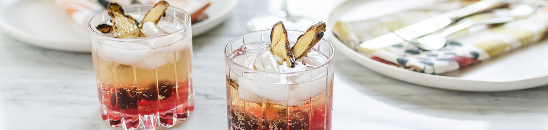 Cranberry Apple Mule with Charred Ginger