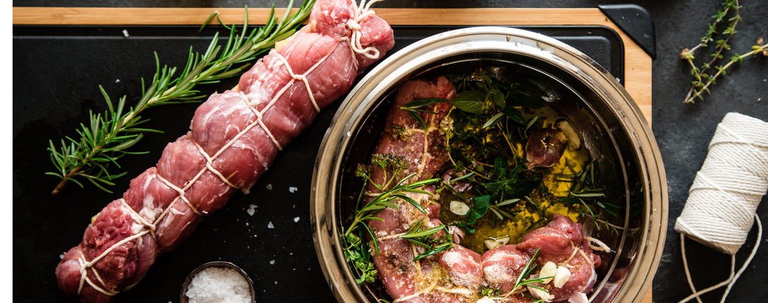 Grilled Pork Tenderloin with Artichokes and Herb Marinade