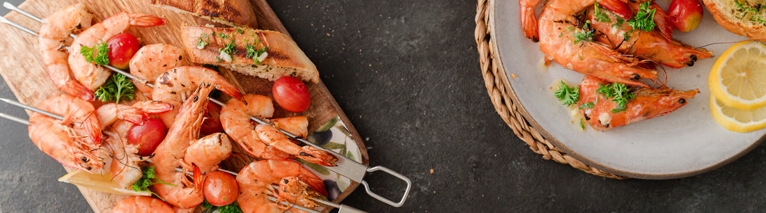 Prawn Skewers with Lemon and Garlic Butter