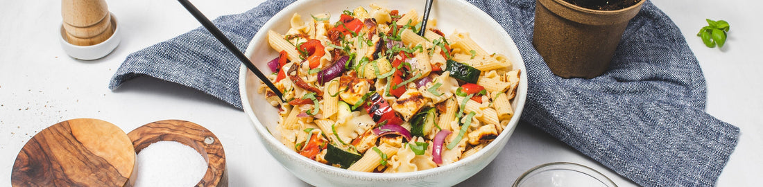Easy Halloumi Pasta Salad Recipe for BBQs and Summer Parties