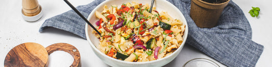 Easy Halloumi Pasta Salad Recipe for BBQs and Summer Parties