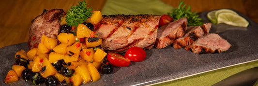 Grilled Peach Salsa Pork Tenderloin