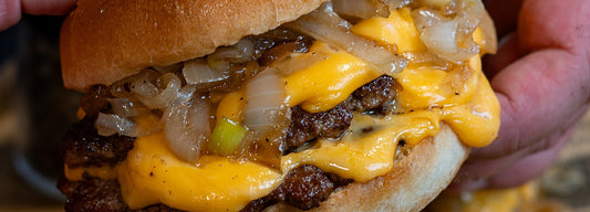 Double Smash Burger with Caramelised Onions